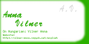 anna vilner business card